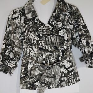 Women's Black and White Utility Jacket